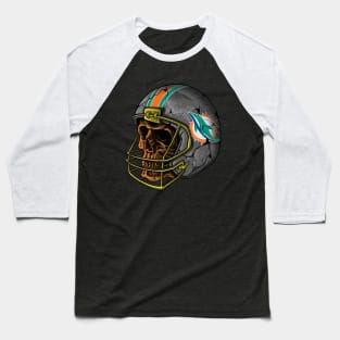 Miami dolphins skull Baseball T-Shirt